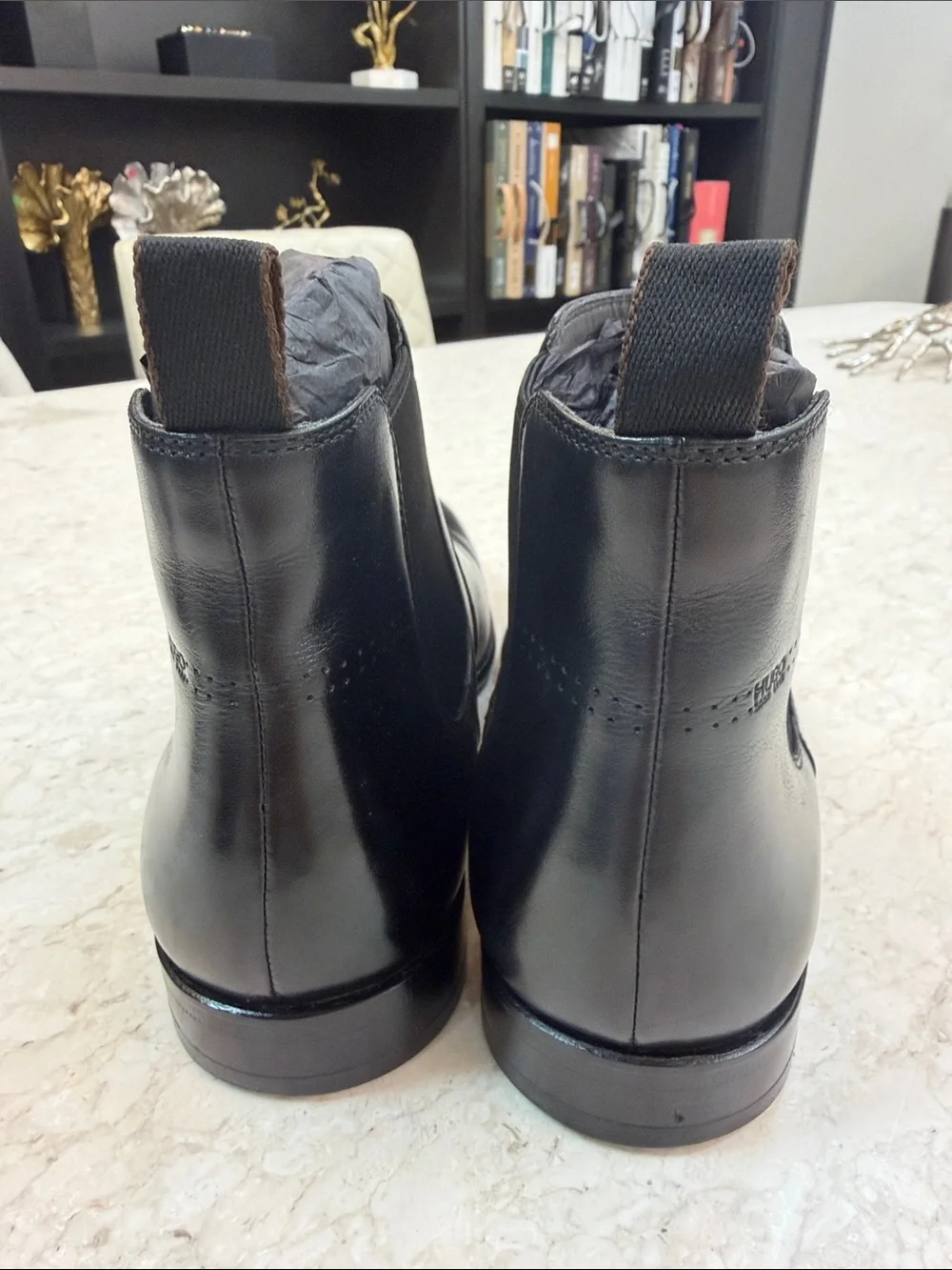 Hugo Boss Black Leather Chukka Chelsea Boots
